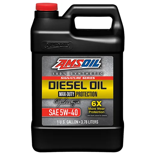 AMSOIL Signature Series 5W-40 100% Synthetic Max-Duty Diesel Oil gallon jug